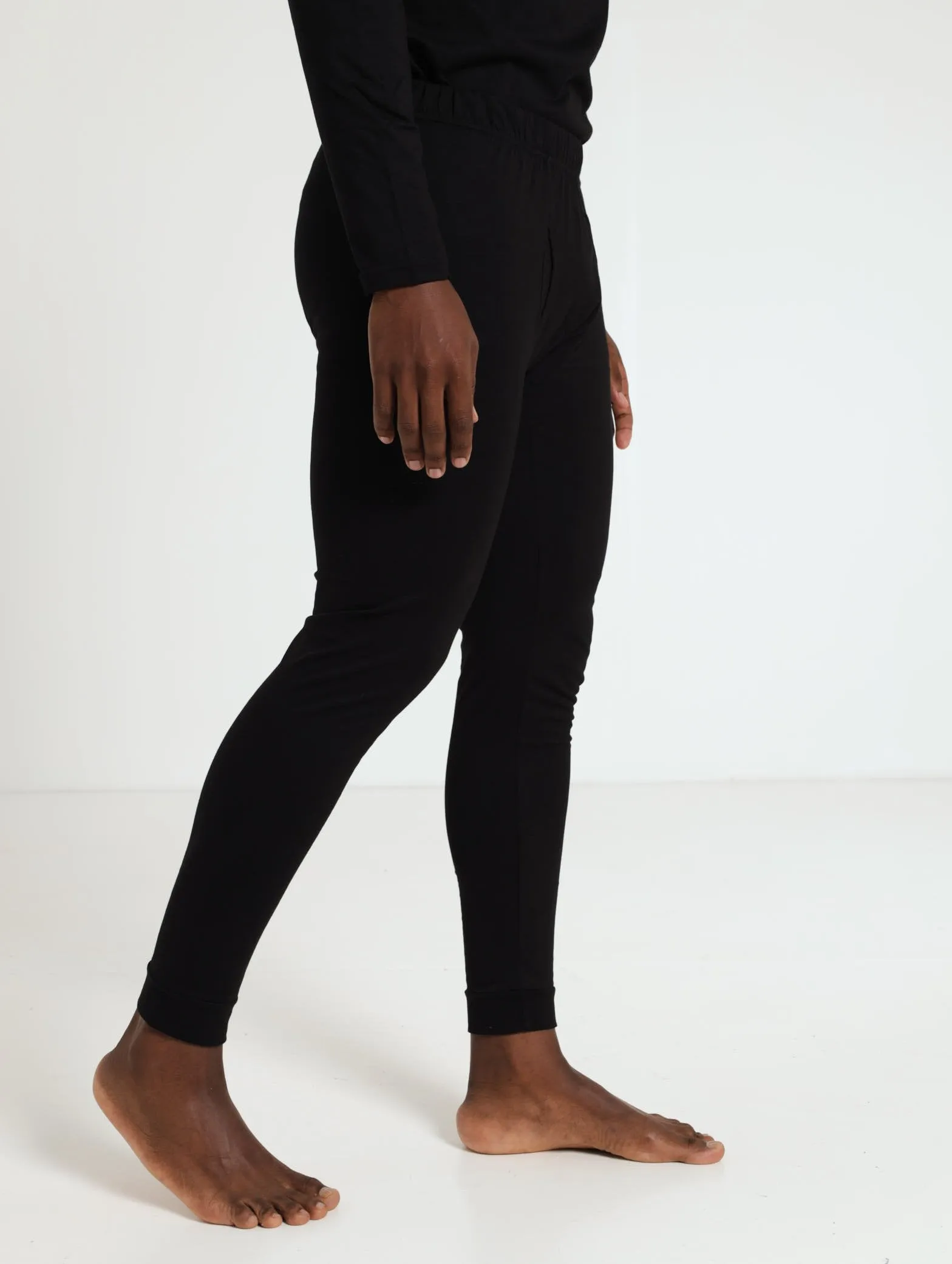 Men's Winter Long John Cotton Thermal - Black