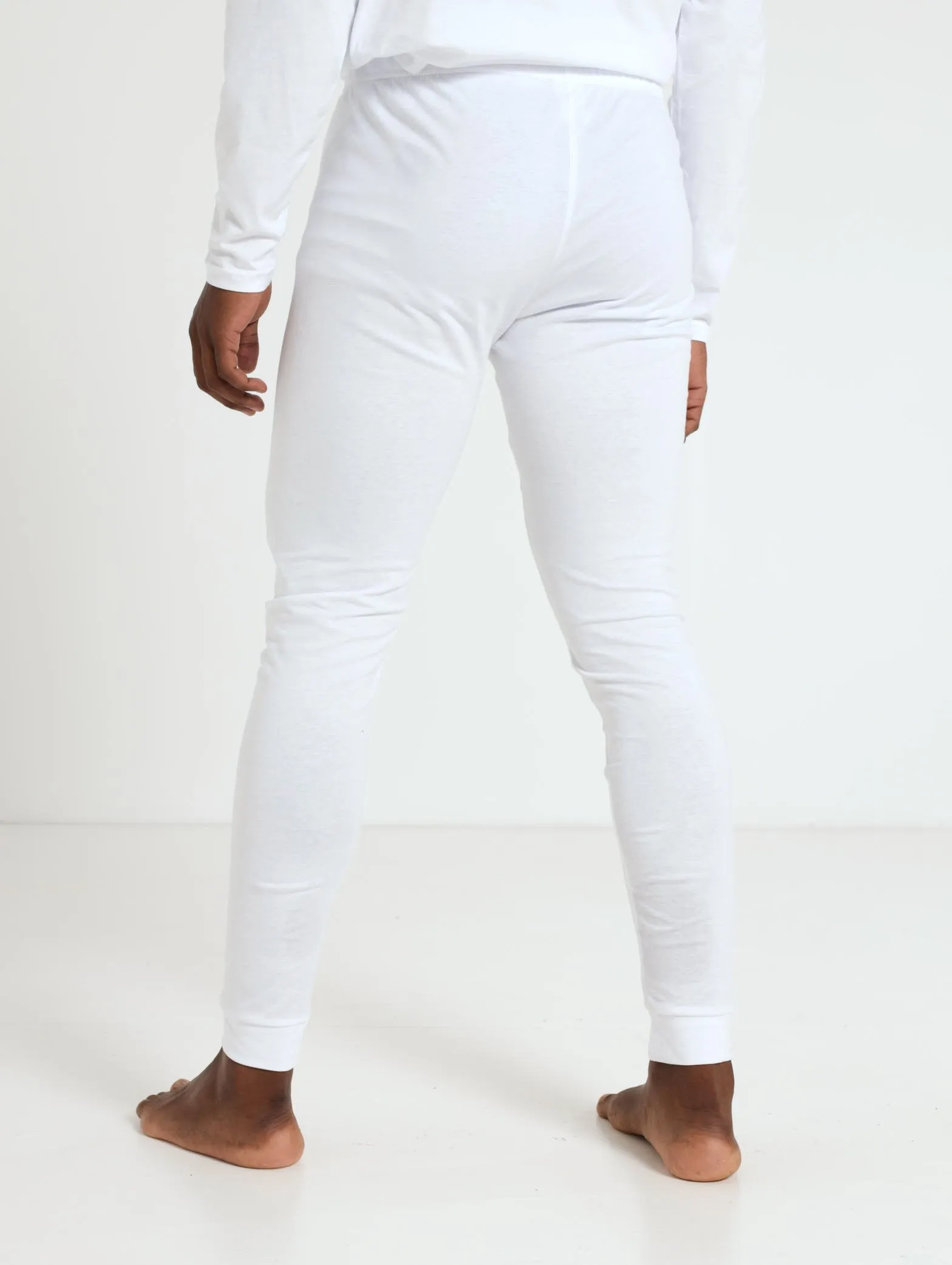 Men's Winter Long John Cotton Thermal - White