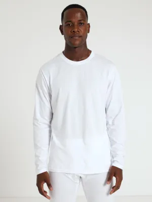 Men's Winter Long Sleeve Cotton Thermal Tee - White