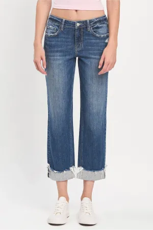 Mid Rise Cuffed Boyfriend Jeans