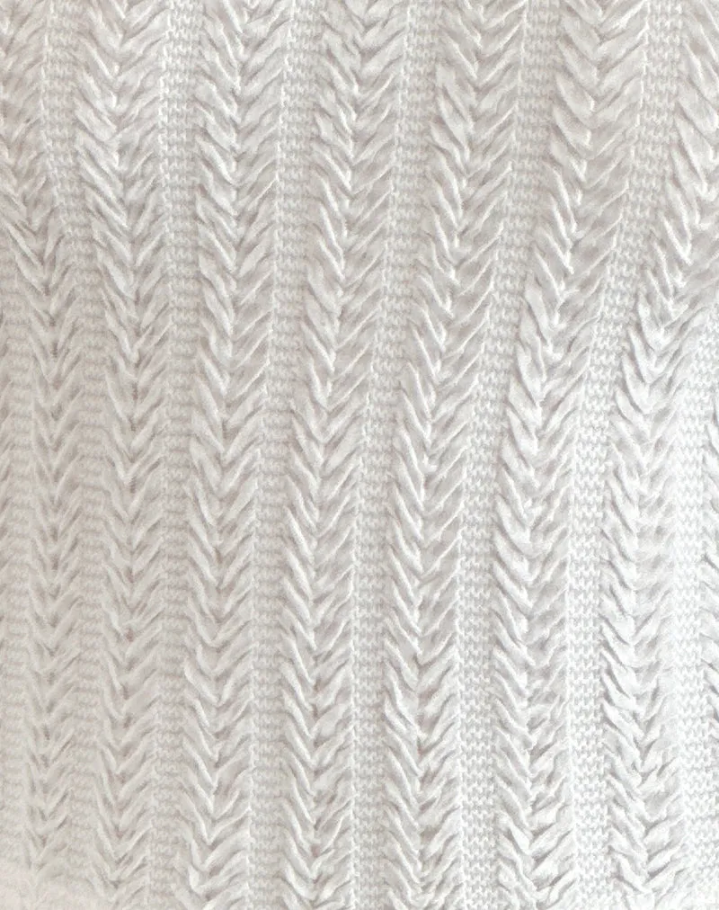 Miley Flute Sleeve Top in Textured Ivory
