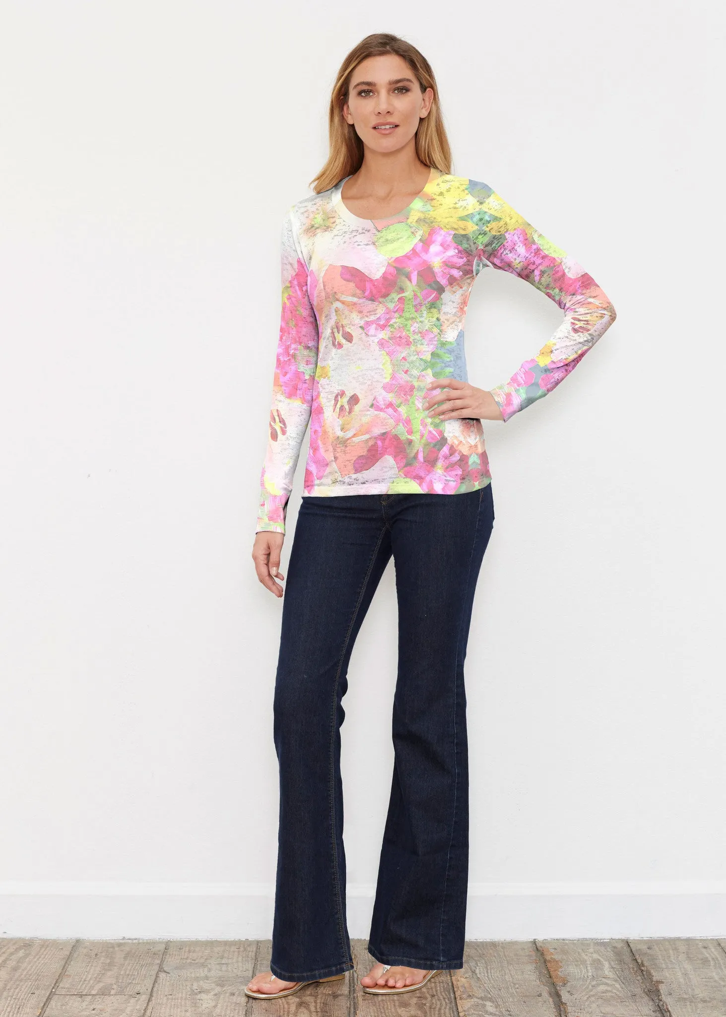 Mirage Pink (13140) ~ Thermal Long Sleeve Crew Shirt