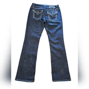MISS ME EASY BOOT MID-RISE BLING JEANS EXCLUSIVE FOR BUCKLE JEANS SIZE 28