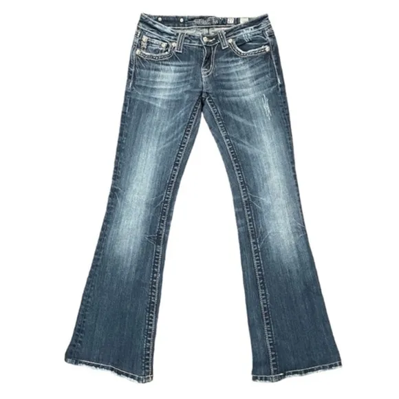 Miss Me Embellished Boot Cut Denim Jeans Size 27
