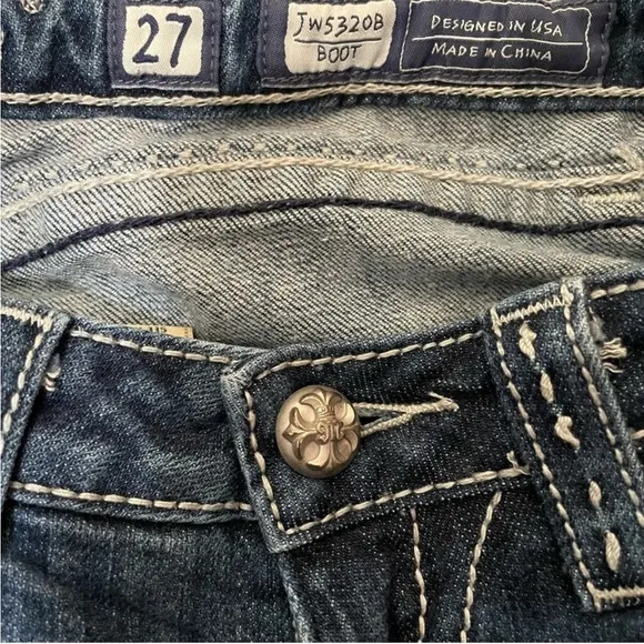 Miss Me Embellished Boot Cut Denim Jeans Size 27