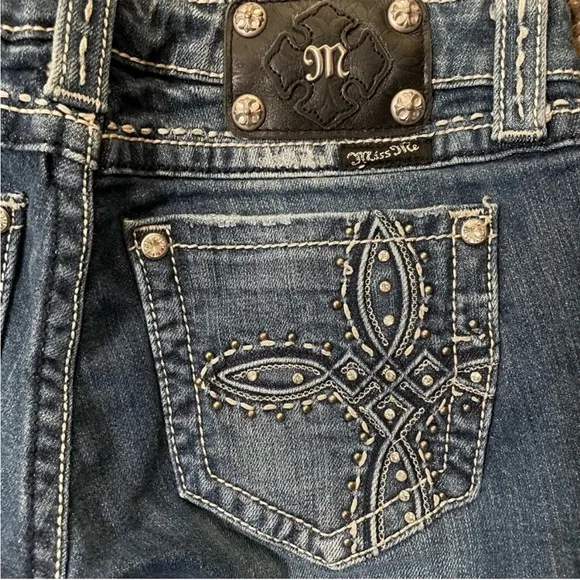 Miss Me Embellished Boot Cut Denim Jeans Size 27