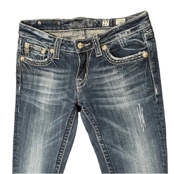 Miss Me Embellished Boot Cut Denim Jeans Size 27