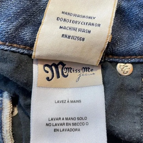 MISS ME Embellished Fleur-De-Lis Bootcut Jeans - Size 27