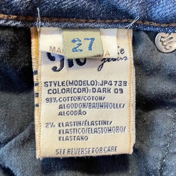 MISS ME Embellished Fleur-De-Lis Bootcut Jeans - Size 27