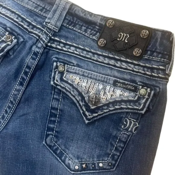MISS ME Embellished Skinny Jeans - Size 30