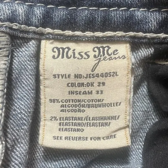 MISS ME Embellished Skinny Jeans - Size 30
