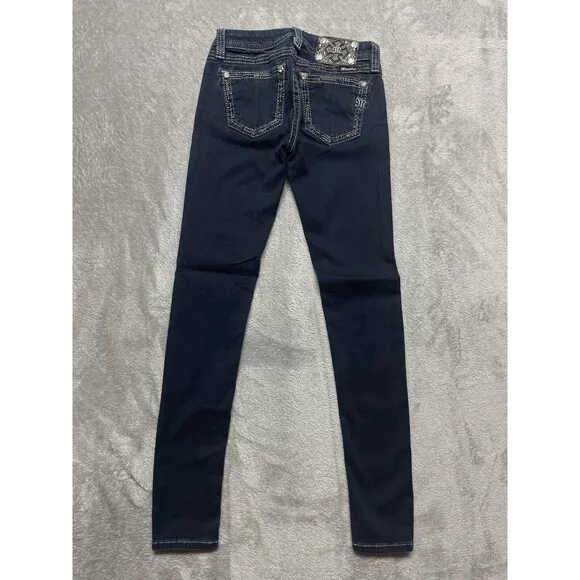Miss Me Mid-Rise Skinny Women’s Rhinestone Embellished Jeans Size 24