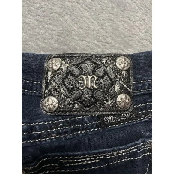 Miss Me Mid-Rise Skinny Women’s Rhinestone Embellished Jeans Size 24