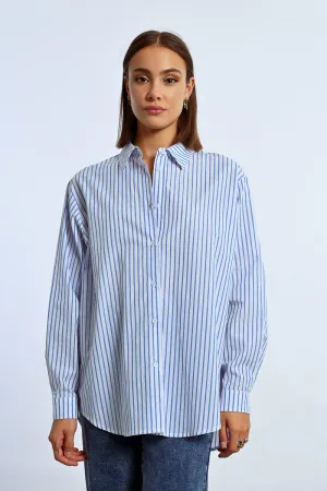 Molly Bracken Oversized Iridescent Striped Shirt