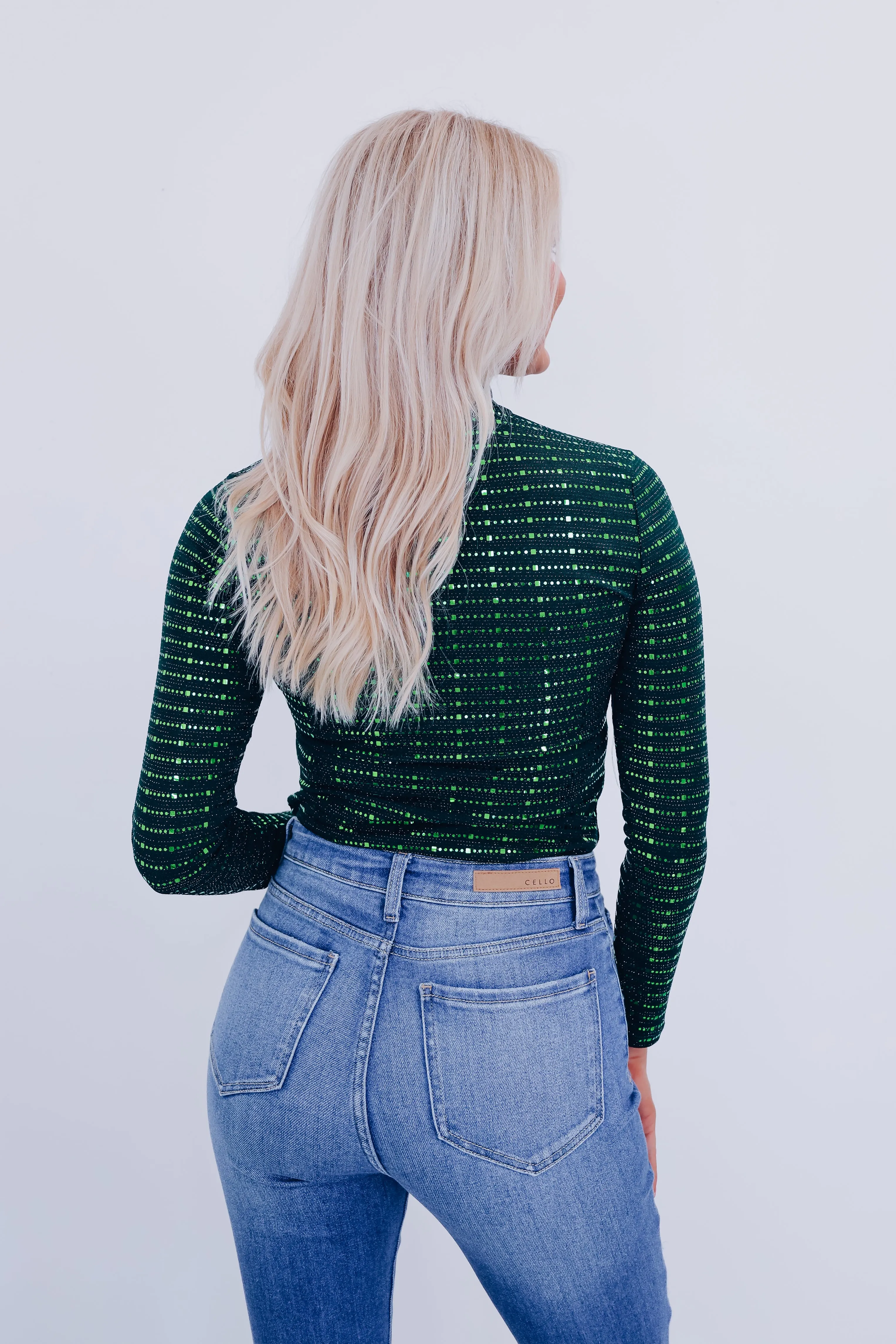 Molly Metallic Bodysuit - Green