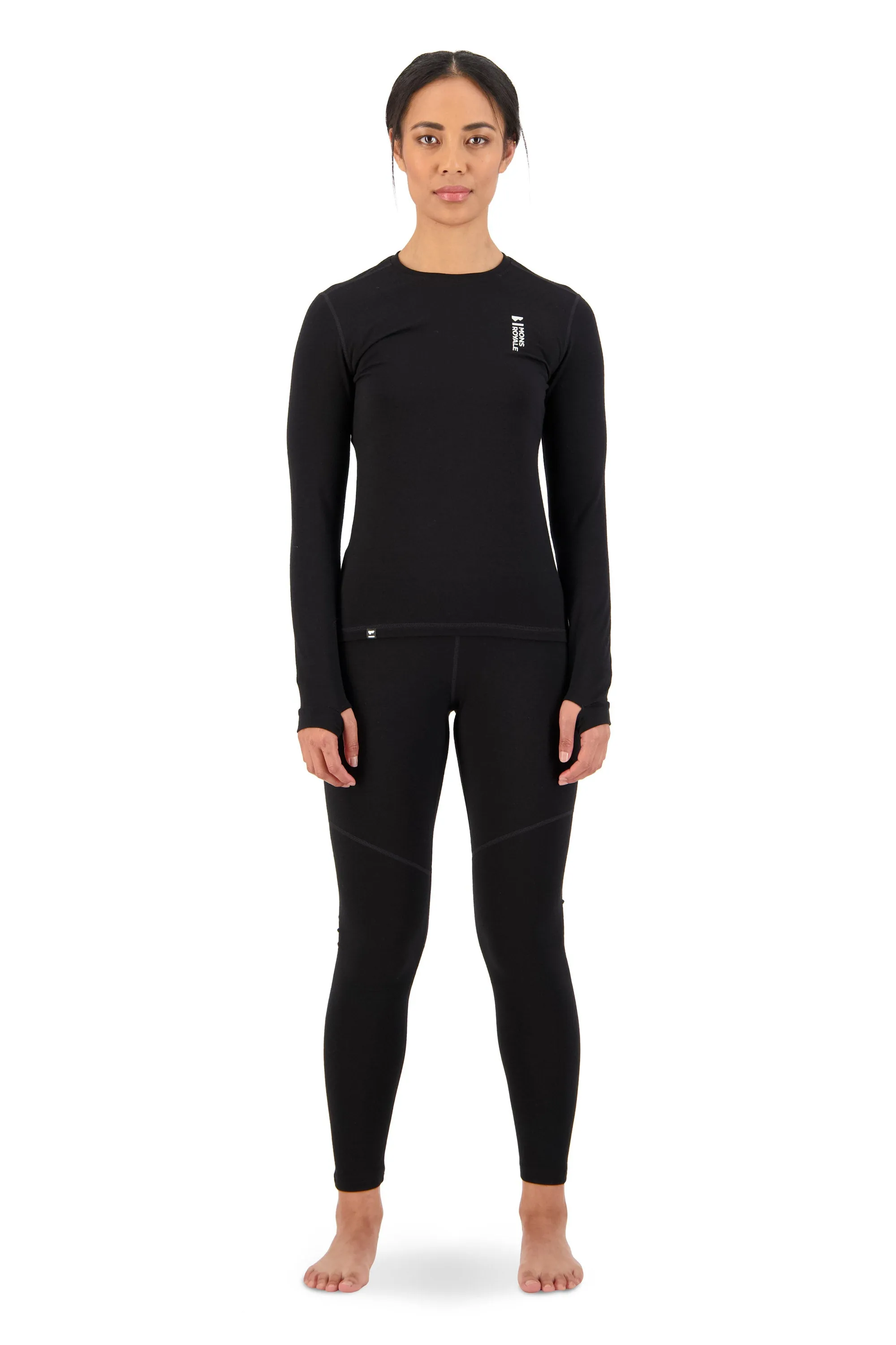 Mons Royale Cascade Flex 200 Long Sleeve Womens Black