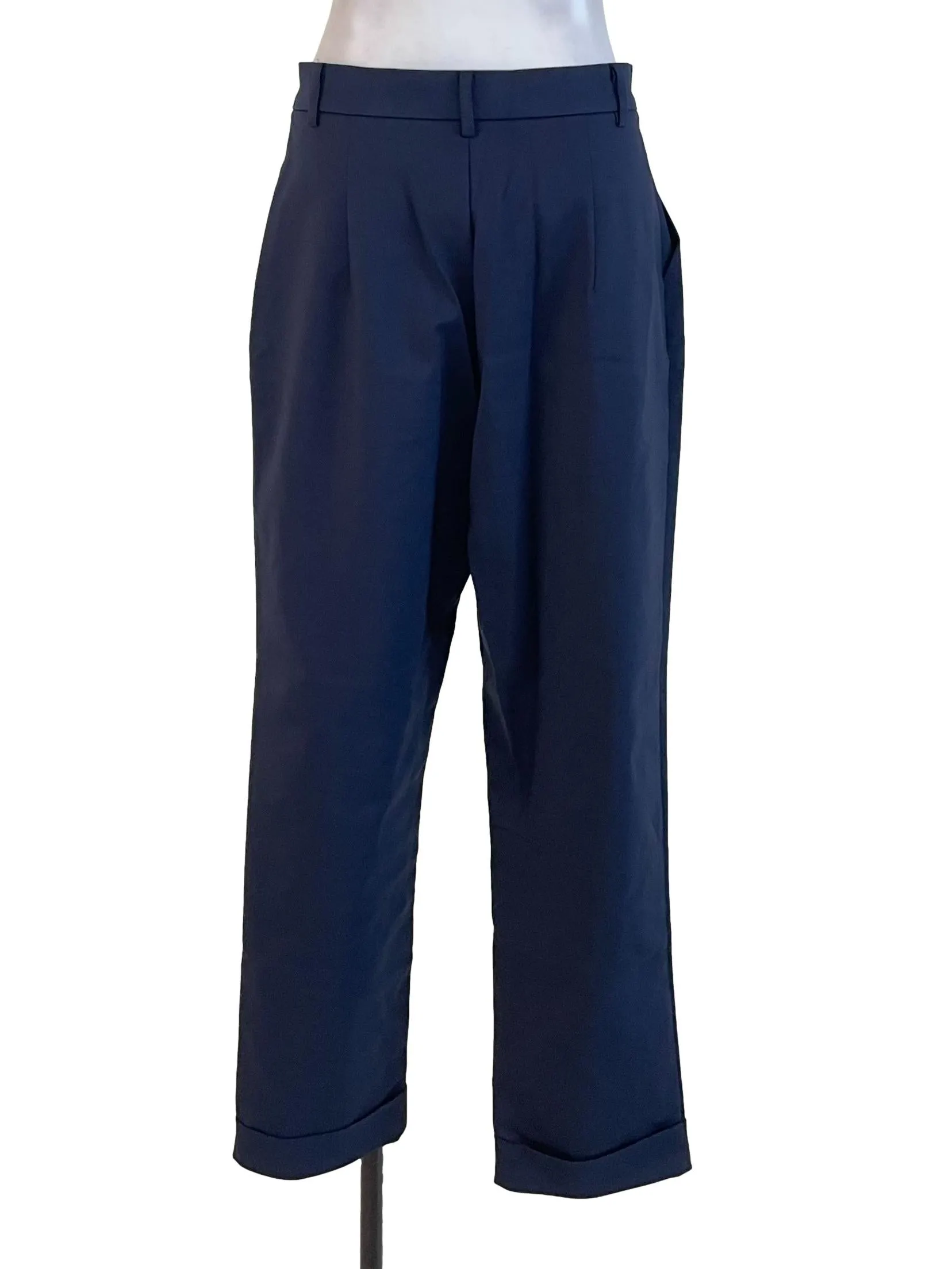 Navy Blue Cuffed Trousers LB
