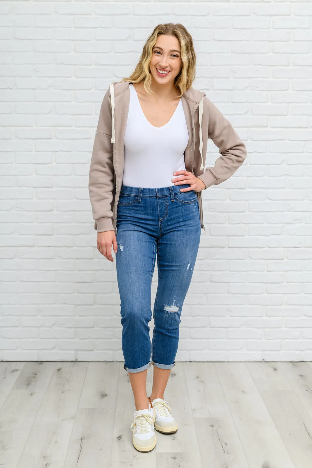 Nikki Mid-Rise Destroyed Boyfriend Jeggings by Judy Blue