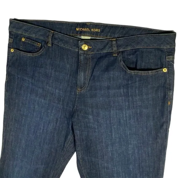 NWT Michael Kors Jeans Size 14 Studded 40 x 33 Medium Wash Embellished Mid‎ Rise
