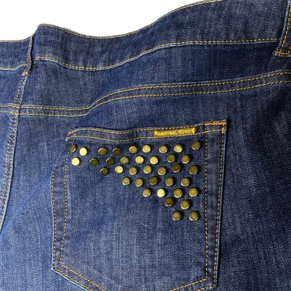 NWT Michael Kors Jeans Size 14 Studded 40 x 33 Medium Wash Embellished Mid‎ Rise
