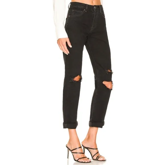 NWT We the Free - Black Distressed Boyfriend Jeans