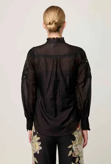 Oncewas II SEVILLA Custom Lace Shirt - black