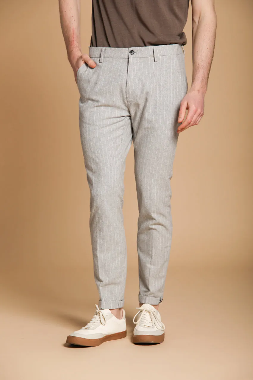 Osaka men's chino pants in pinstriped resca carrot fit