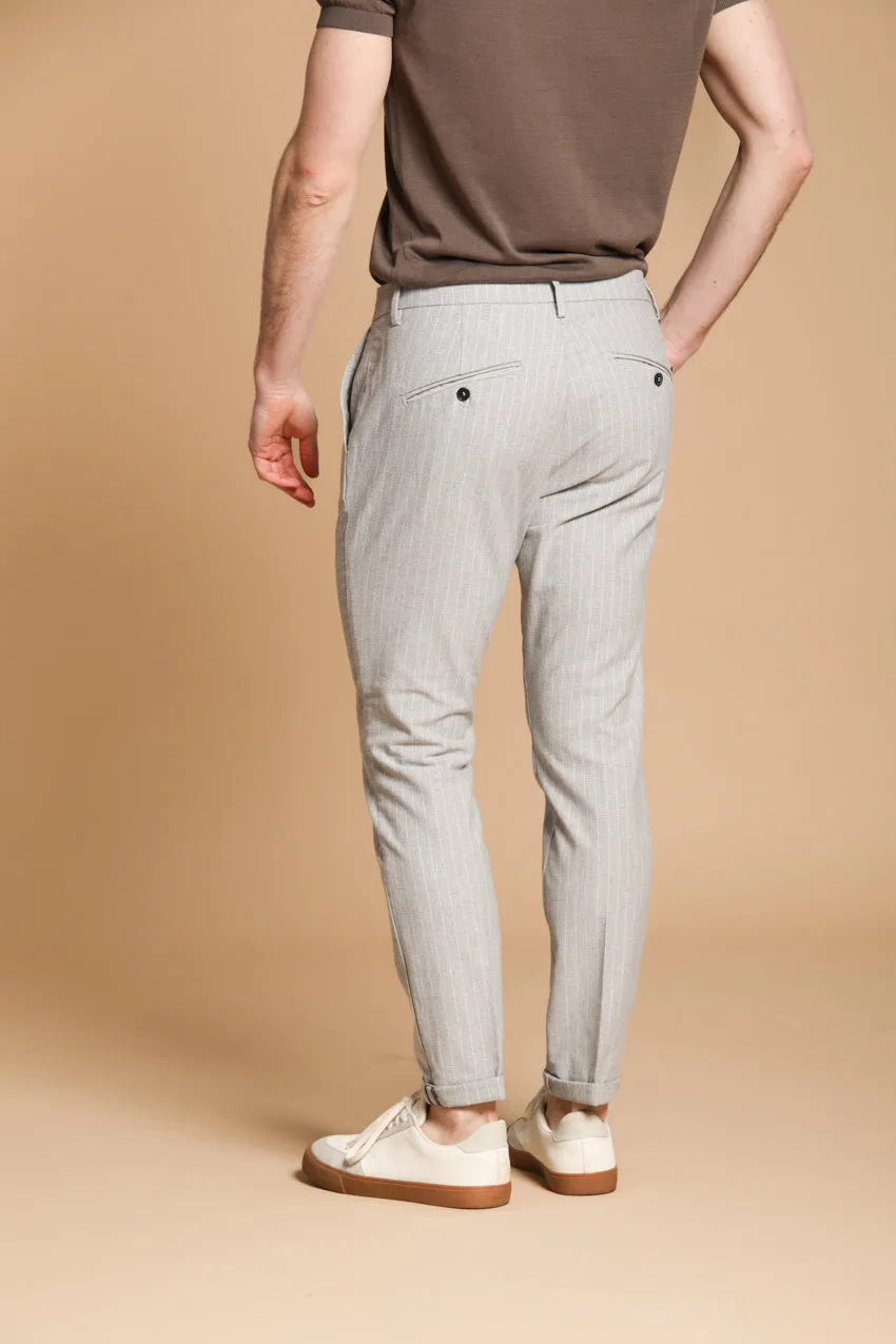 Osaka men's chino pants in pinstriped resca carrot fit