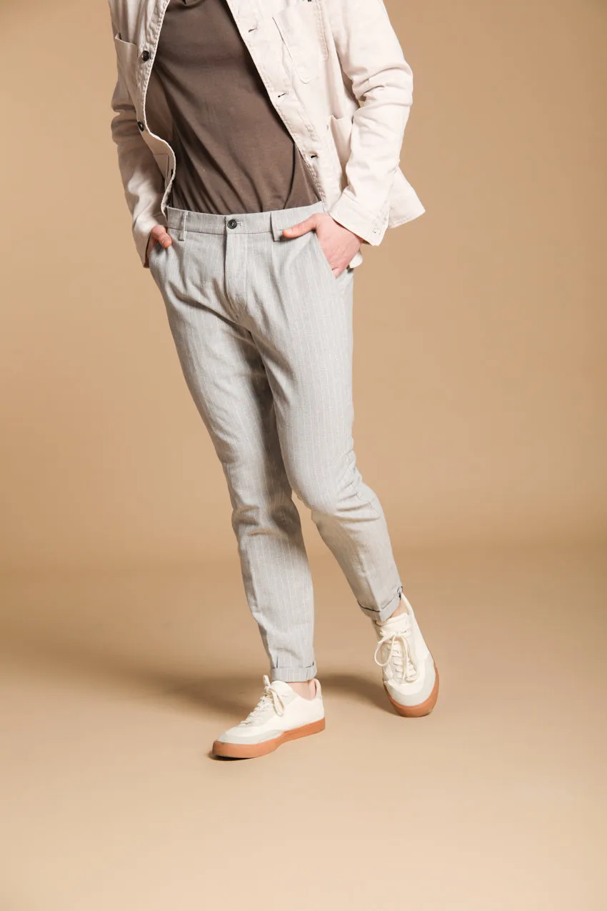 Osaka men's chino pants in pinstriped resca carrot fit