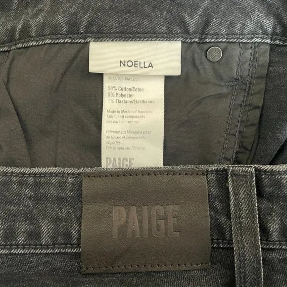 Paige Black Quartz Noella Straight Leg Boyfriend Jeans Size 32