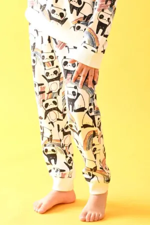 PANDA FLEECE GIRLS JOGGER - WHITE