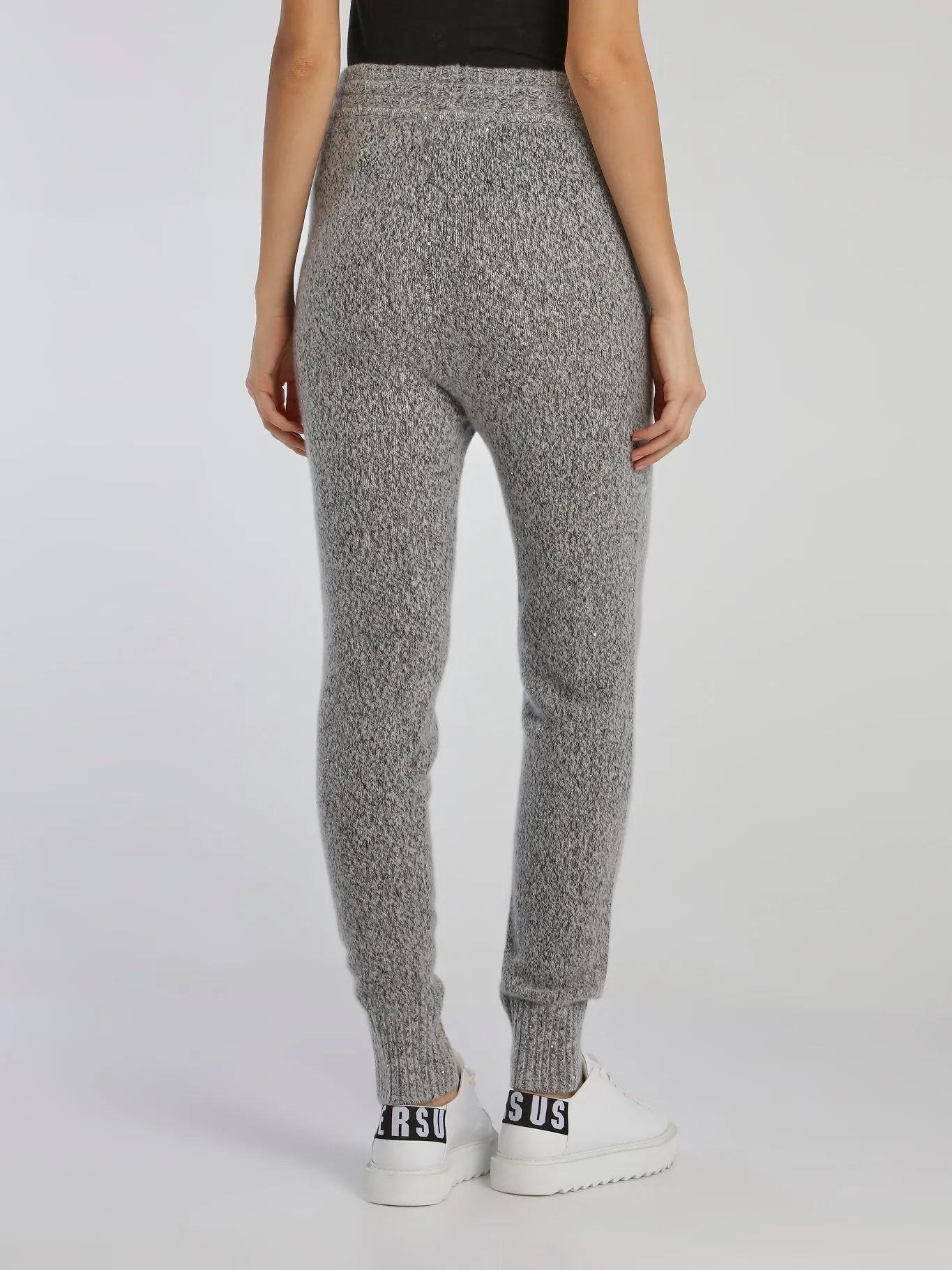 Paolo Grey Cable Knit Track Pants