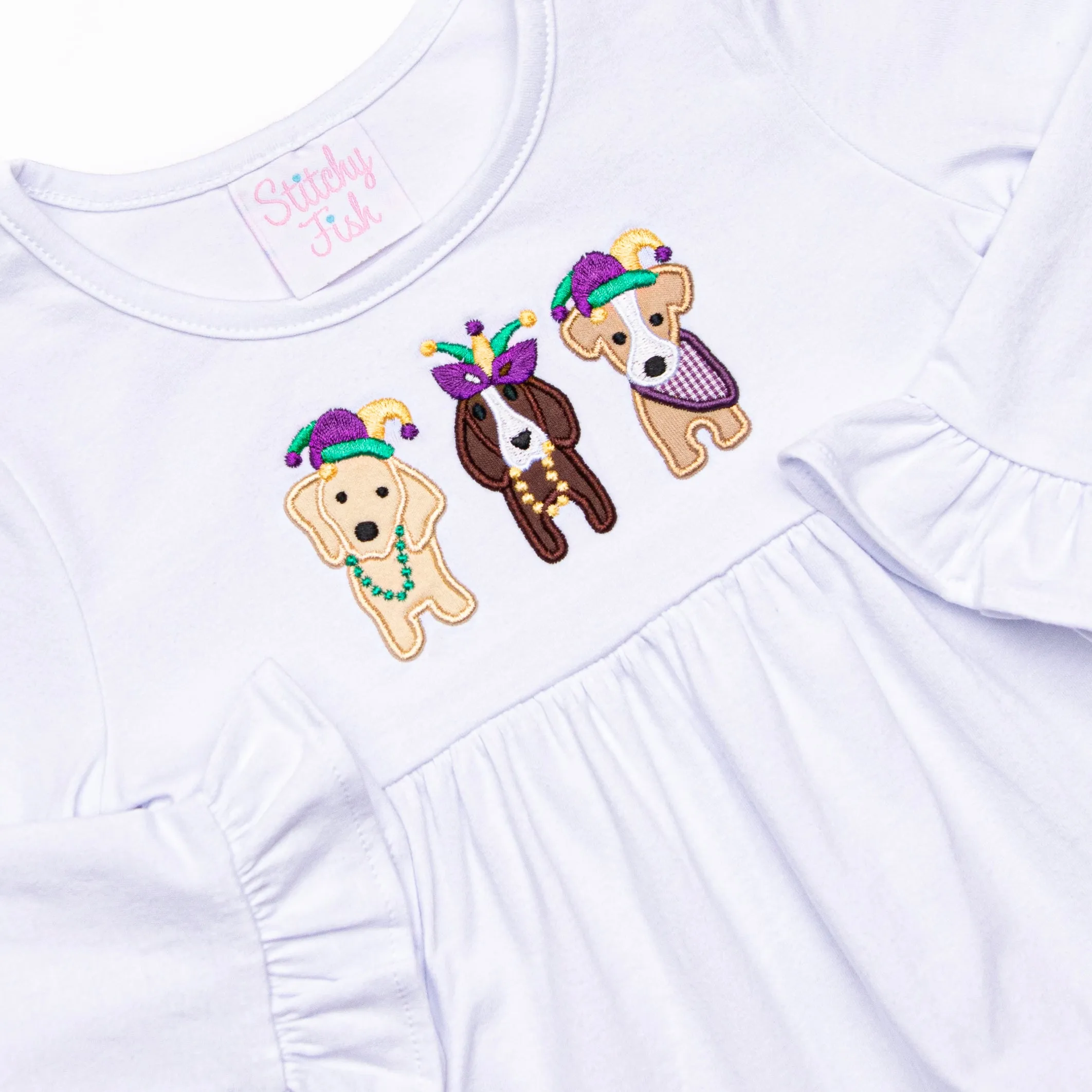 Parade Pups Applique Legging Set, Purple