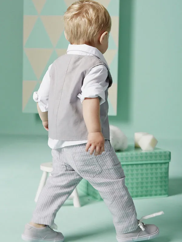 Party Suit with Striped Trousers