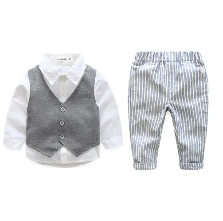 Party Suit with Striped Trousers
