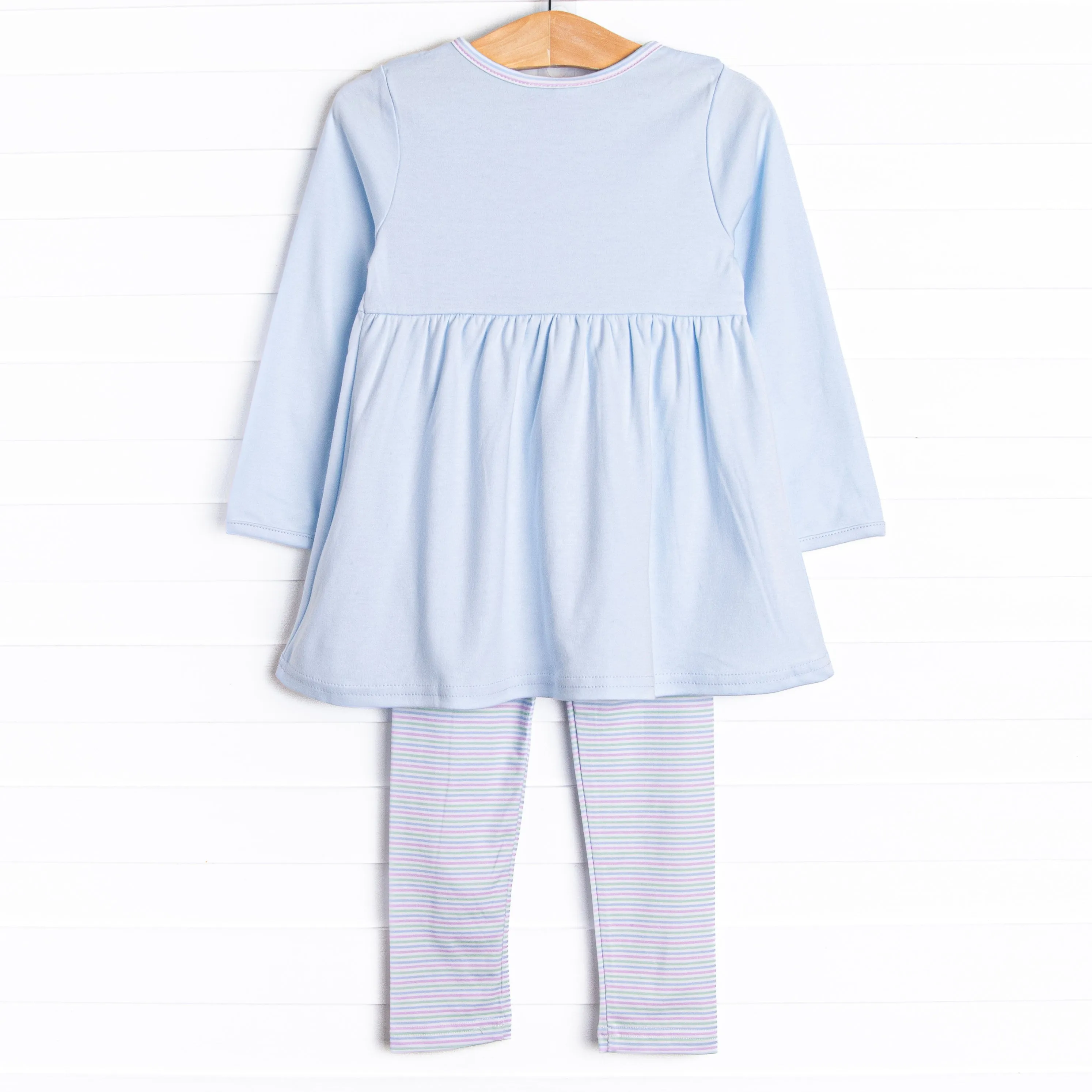 Pastel Pinstripe Legging Set, Blue