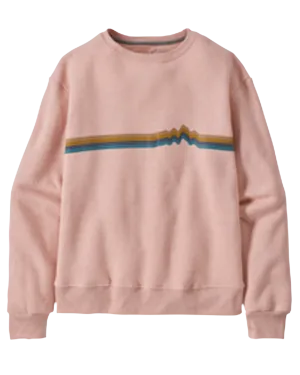 Patagonia Women's Ridge Rise Stripe Uprisal Crew Sweatshirt - Cozy Peach