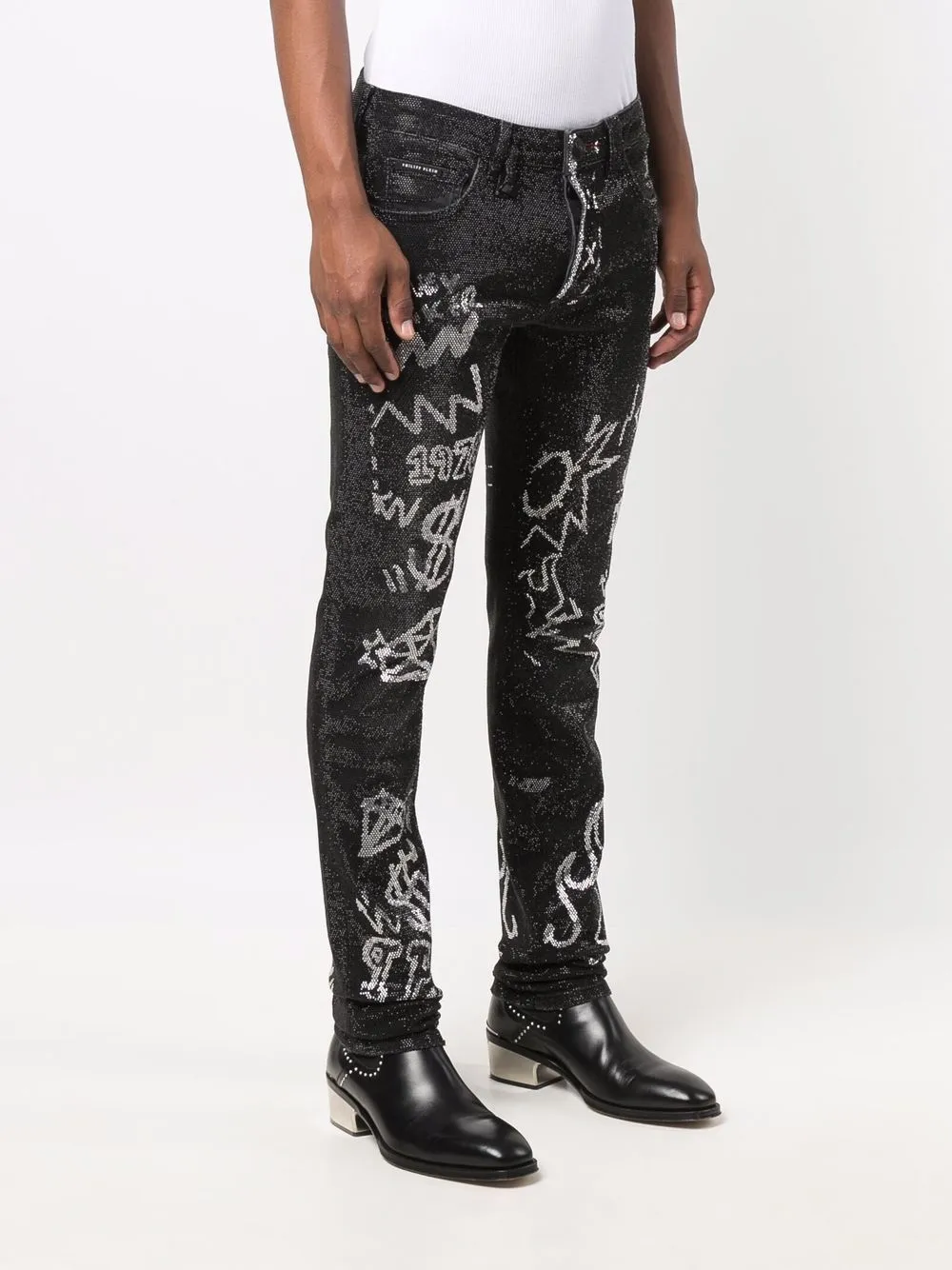 Philipp Plein Super Straight Cut stone-embellished jeans