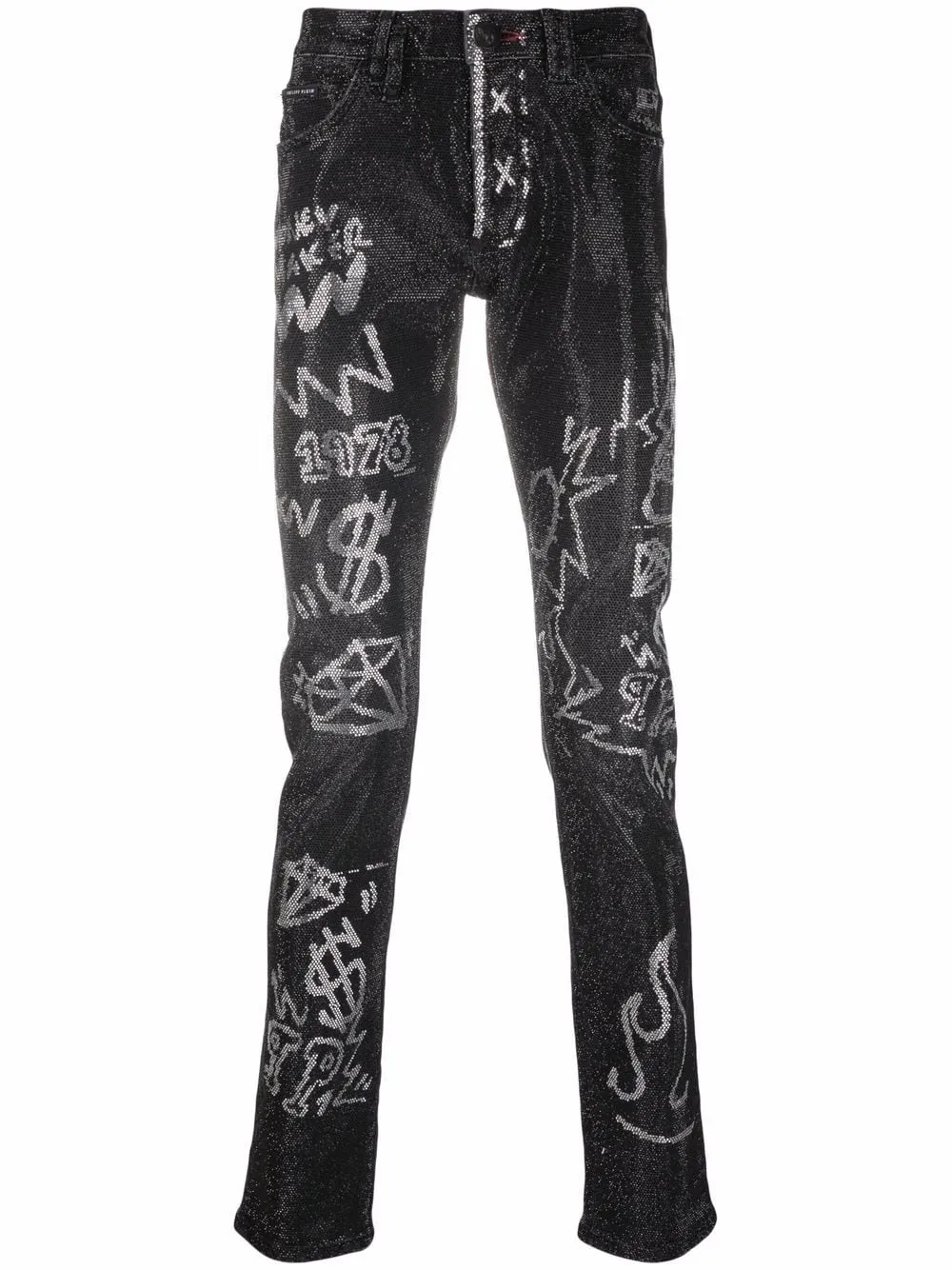 Philipp Plein Super Straight Cut stone-embellished jeans