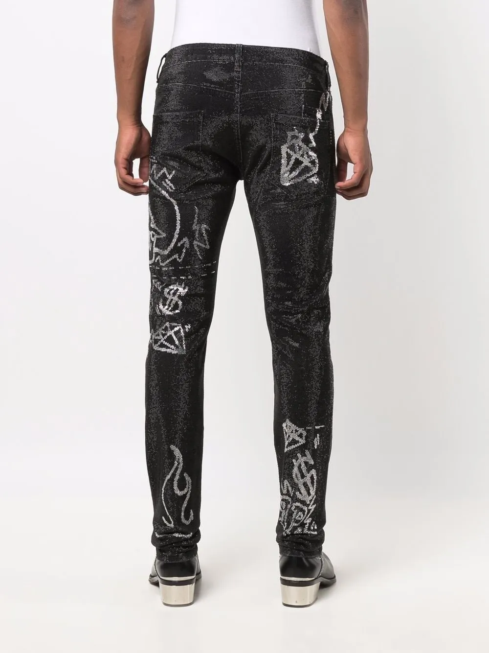 Philipp Plein Super Straight Cut stone-embellished jeans