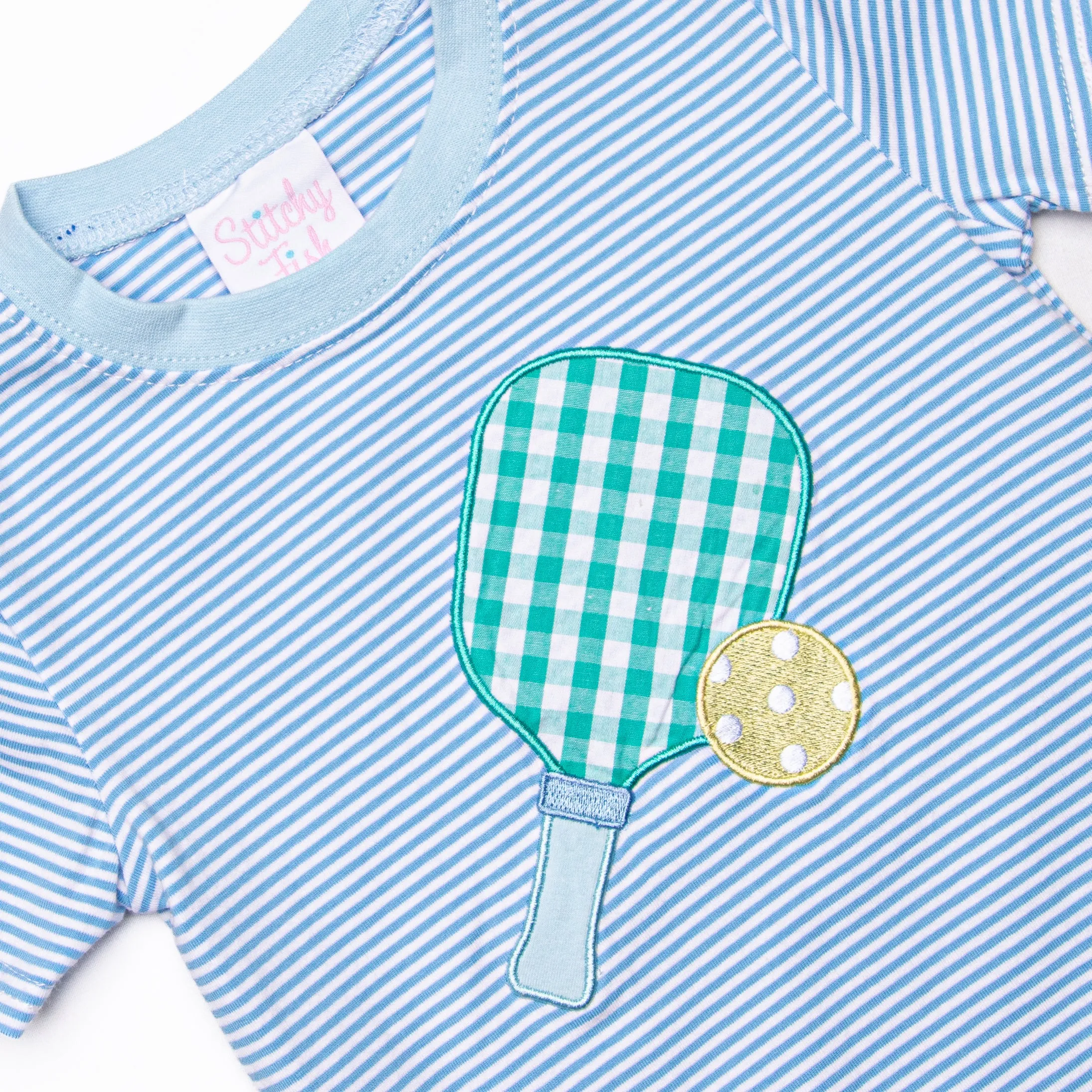 Pickle Player Applique Short Set, Blue