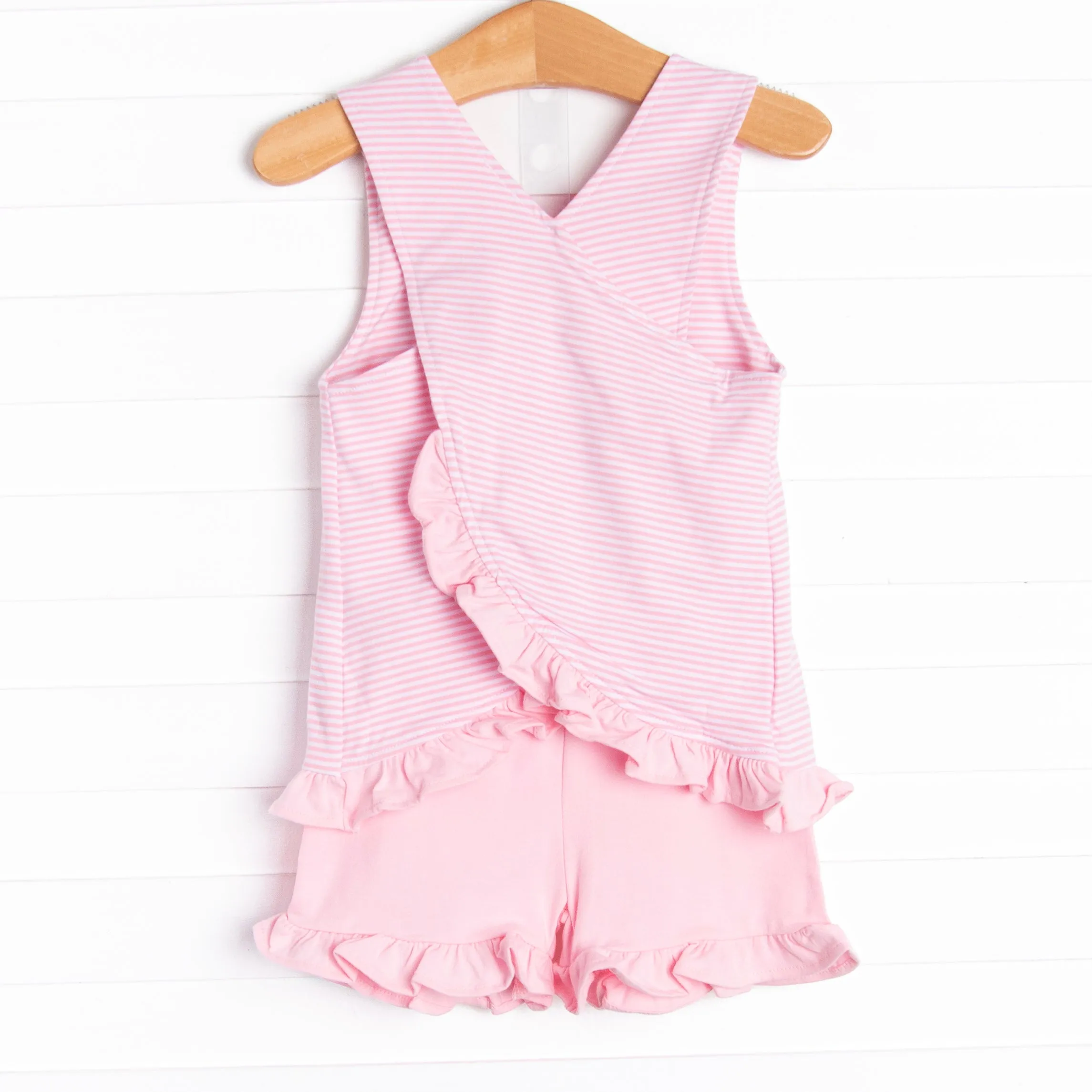Pink Paradise Applique Short Set, Pink