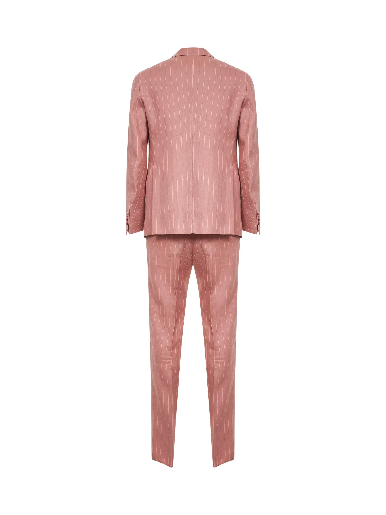 Pink pinstriped linen Vesuvio single breasted suit