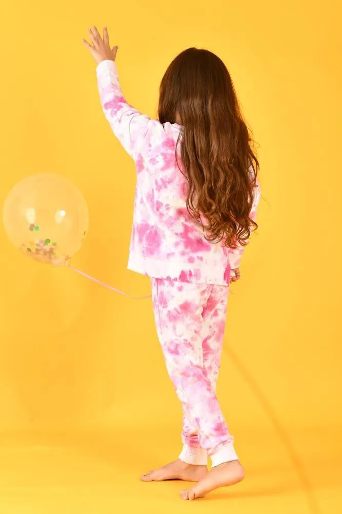 PINK TIE DYE JOGGER (TERRY)