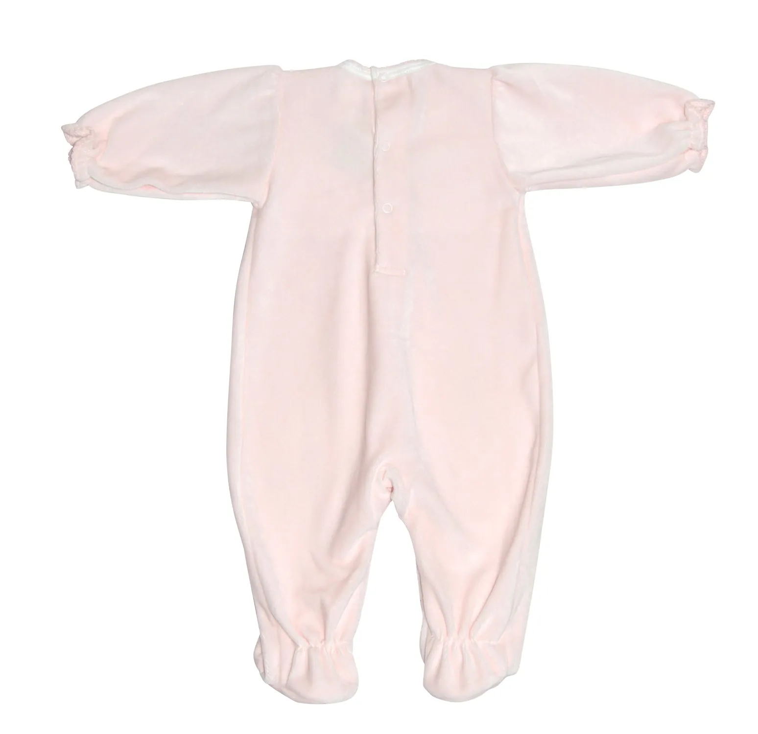 Pink Velour Hand Smocked Footie, blanket and hat Baby girls gift set.