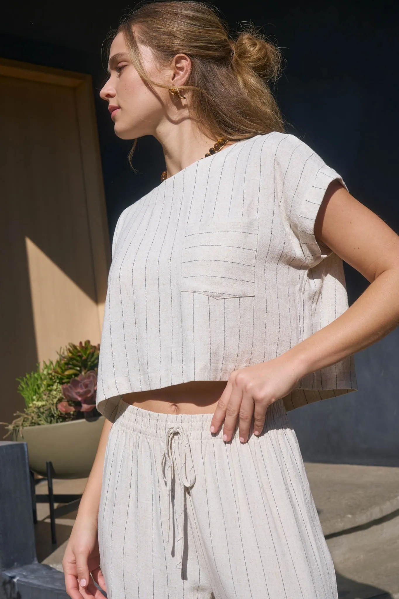 Pinstripe Crop Top