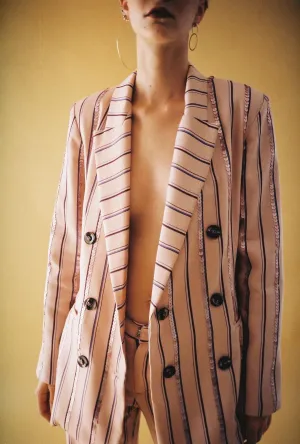 Pinstripe Deconstructed Suit