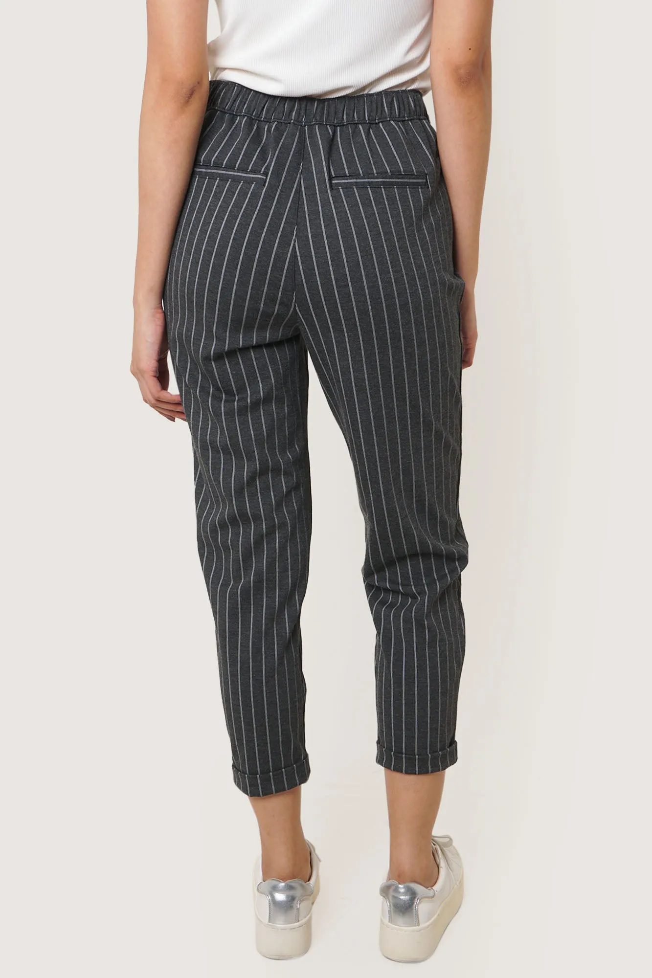 Pinstriped Pull Up Trousers