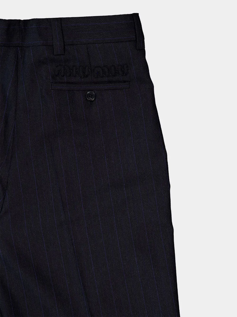 Pinstriped Wool Trousers