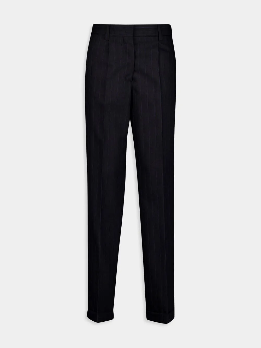 Pinstriped Wool Trousers